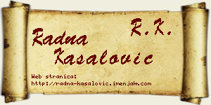 Radna Kasalović vizit kartica